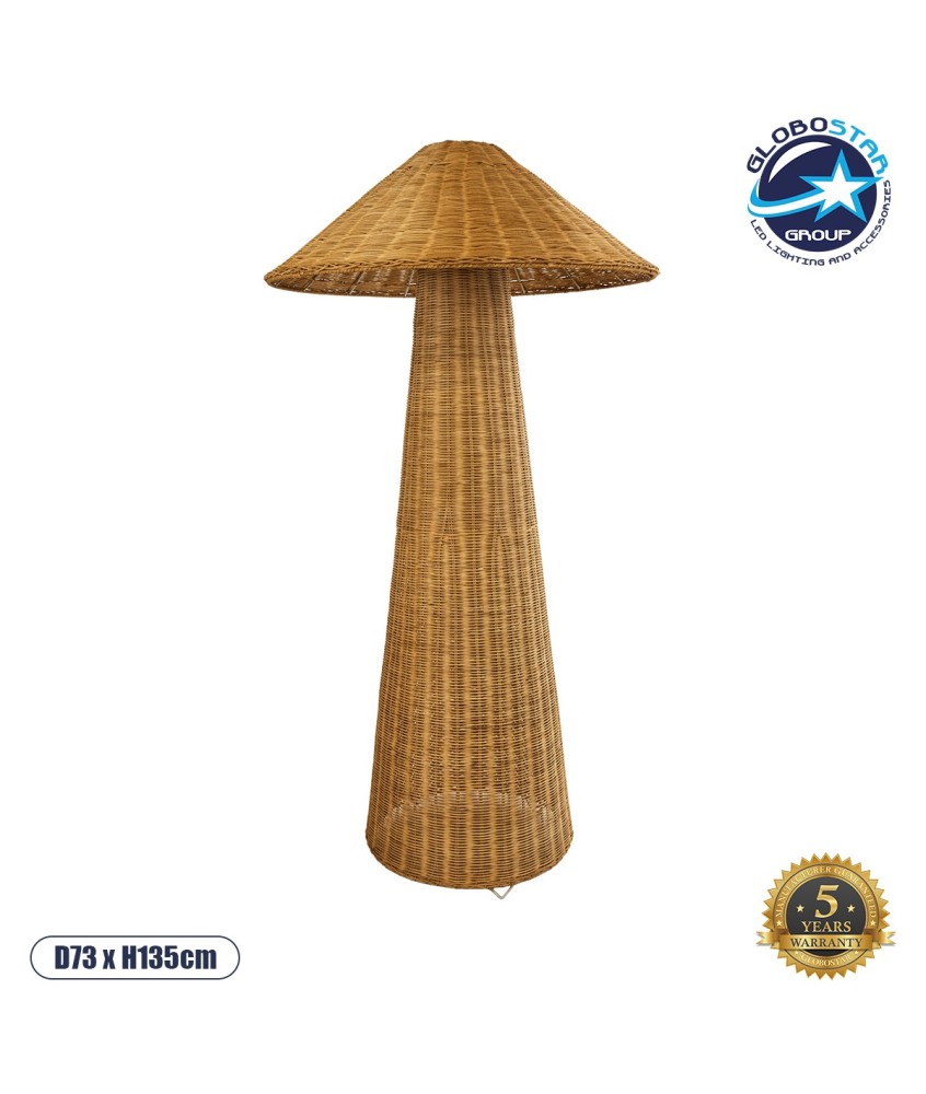 GLOBOSTAR® PERU 02235 Boho Επιδαπέδιο Φωτιστικό με Ντουί 1 x E27 AC 220-240V IP20 - Μπεζ - Μ73 x Π73 x Υ135cm